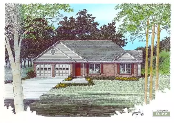 image of single story traditional house plan 7586